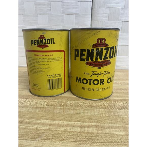 (2) Vintage Pennzoil Z-7 HD SAE 30 SF-SE-CC & SE-CC Motor Oil Can 1 Quart NOS - Picture 2 of 11